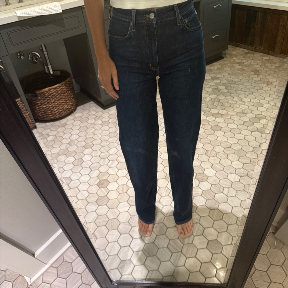 Agolde Women's Straight Leg Jeans - Dark Blue